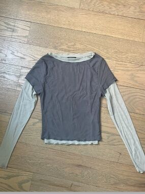 White Fox Long Sleeve Mesh Top